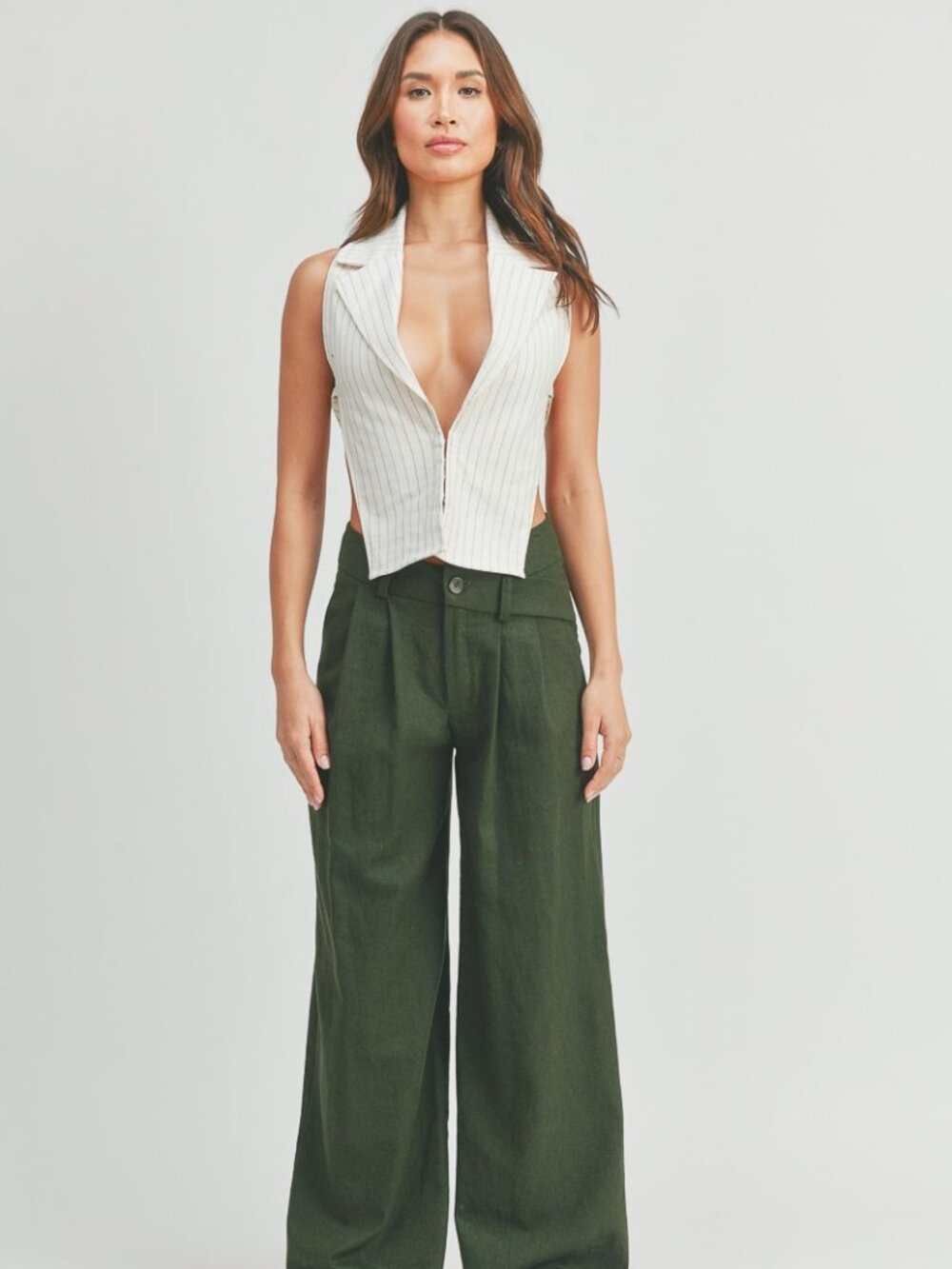 White Blazer top open back